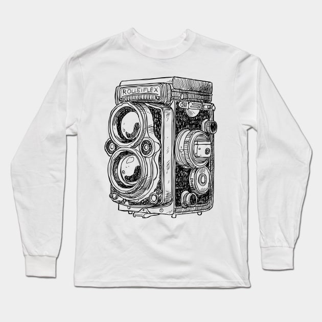 Hand-drawn vintage camera Long Sleeve T-Shirt by Digster